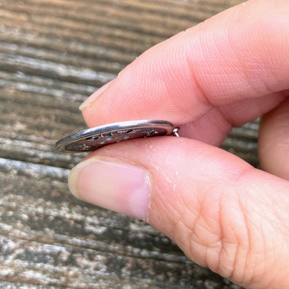 Vintage Sterling Silver 925 Cute as a Button REO Necklace Pendant Charm Only - Picture 7 of 9